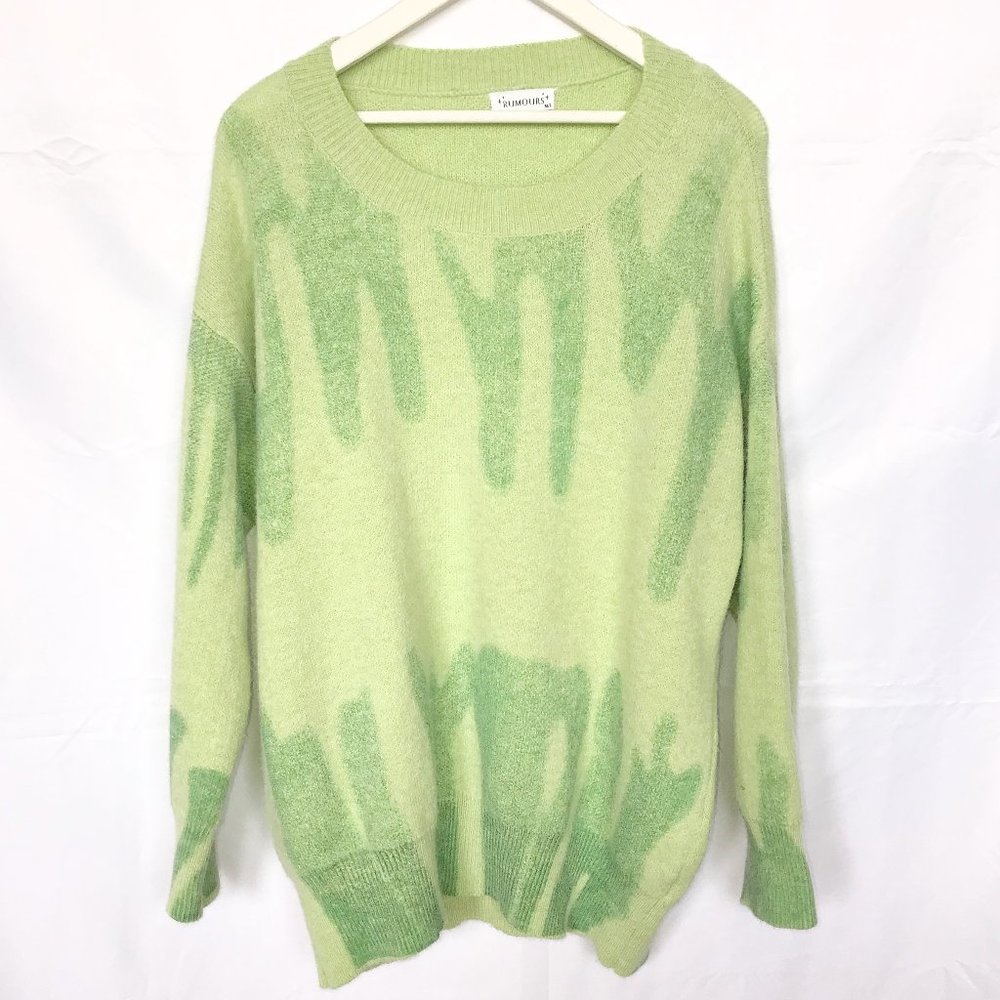 Rumours Green Drip Graphic Sweater